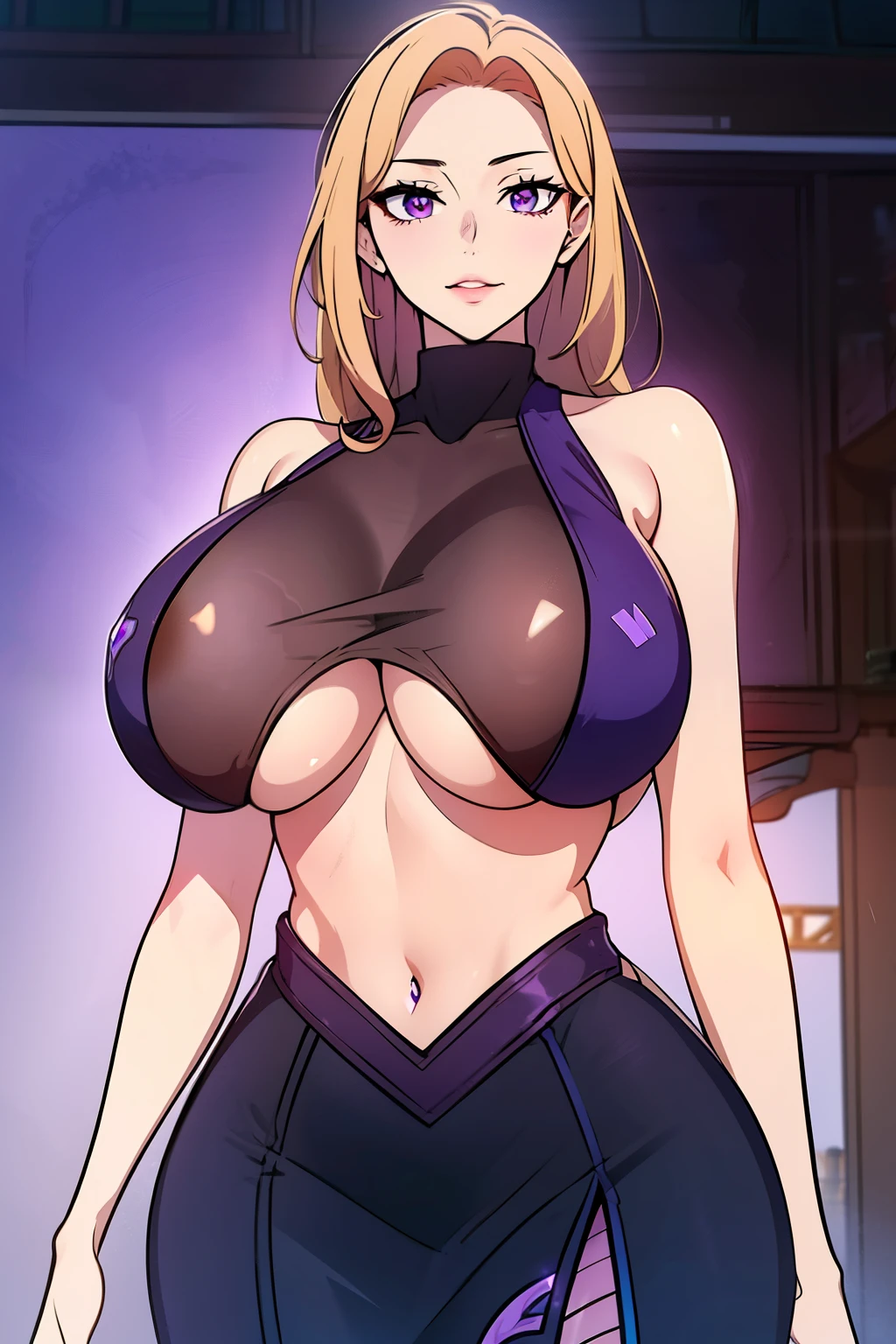 An anime-style artwork depicting ruan mei from the game Honkai star rail.
Tags: ruan mei, anime, detailed eyes, detailed lips, crop top, turtleneck, pencil skirt, smiling expression, intense gaze, glowing emblem on hand, dynamic pose, mystical background, vibrant colors, digital art, high-resolution, professional quality, gigantic breasts, (underboob : 1.4), curvy, cowboy shot, (gigantic breasts: 1.4), (violet eyes: 1.4), (light copper blonde hair: 1.4)