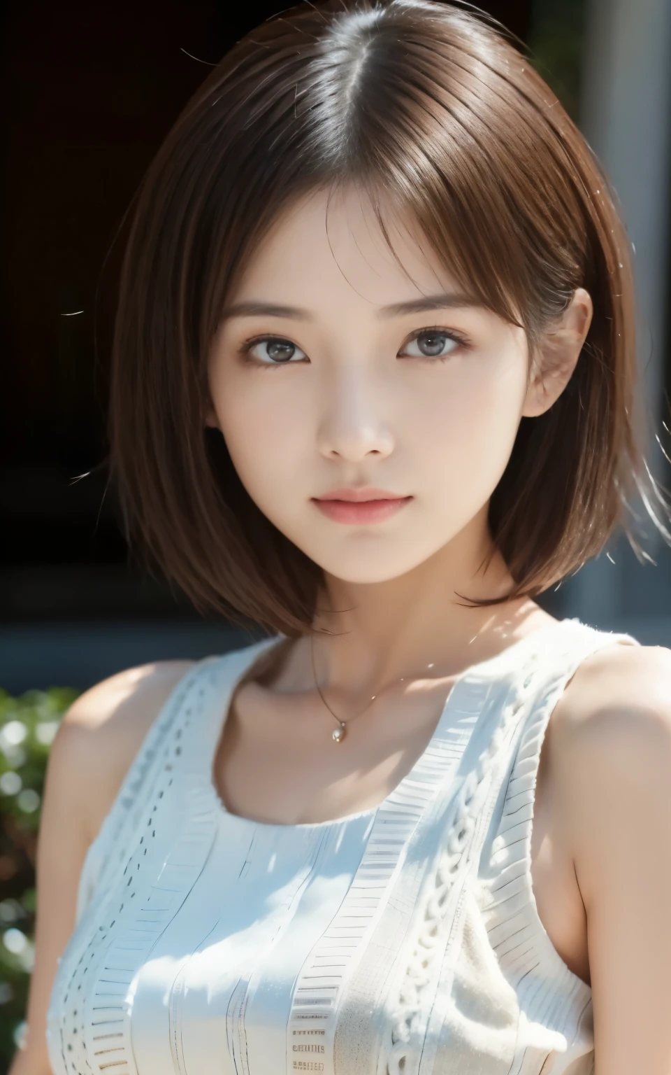 ((highest quality, 8K, table top: 1.3)), (sharp focus: 1.2), 1 girl, face shot, close, pure beauty, 20-year-old, Japanese, look away, classy and elegant, mouth is slightly open, cute, shy, Cute girl with perfect figure, ((Medium hair swaying in the wind)), smile shyly, Highly detailed face and skin texture, fine eyes, Book Release