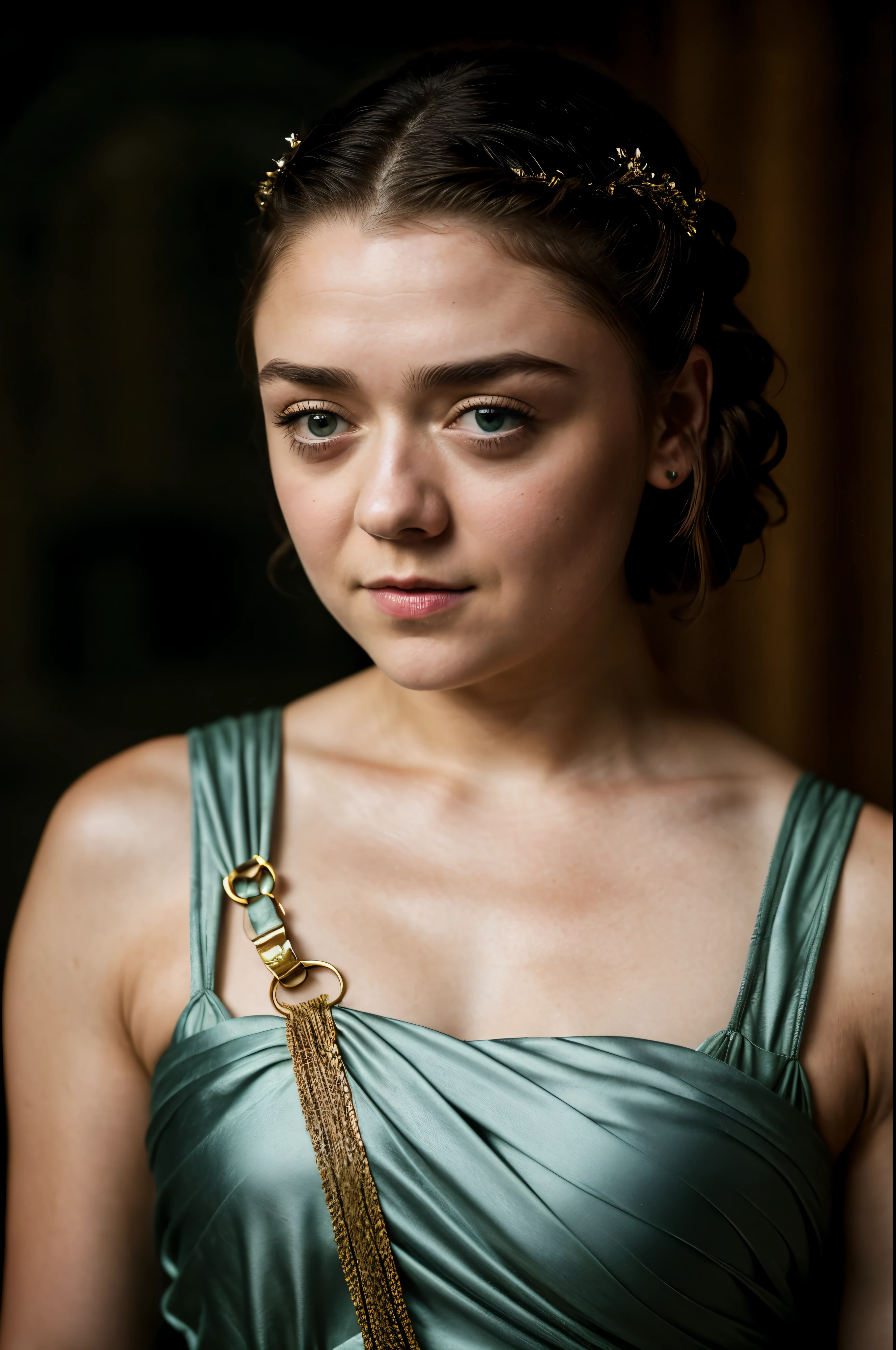 Foto RAW, Arya Stark, Extremely gorgeous lady, Arya Stark PLAYED BY MAISIE WILLIAMS, Queen Arya Stark, she is a mature woman now, milf, pierced eyes, sexy mediaeval battle dress, gladiator woman, body, 45 years old Woman, body revealing costumes, perky breast, big natural breast, erotic costumes, lusty physique, seductive figure can capture every people's attention, Game of thrones costumes, revealing captivating figure, Mediaeval costumes, revealing clothes, A tomboy, she would rather fence than dance, warrior queen , game of thrones screen caps, Game of Thrones Series, (pele altamente detalhada: 1.2), 8k UHD, DSLR, soft-lighting, alta qualidade, grain of film, Fujifilm XT3, flawless picture, highly detailed, detailed Beauty, intricate, 32k, sharp picture, detailed armpits, armpits hair, arms up, arms wide open, sweaty body, sweat, armpits fetish, best picture for armpits lovers,