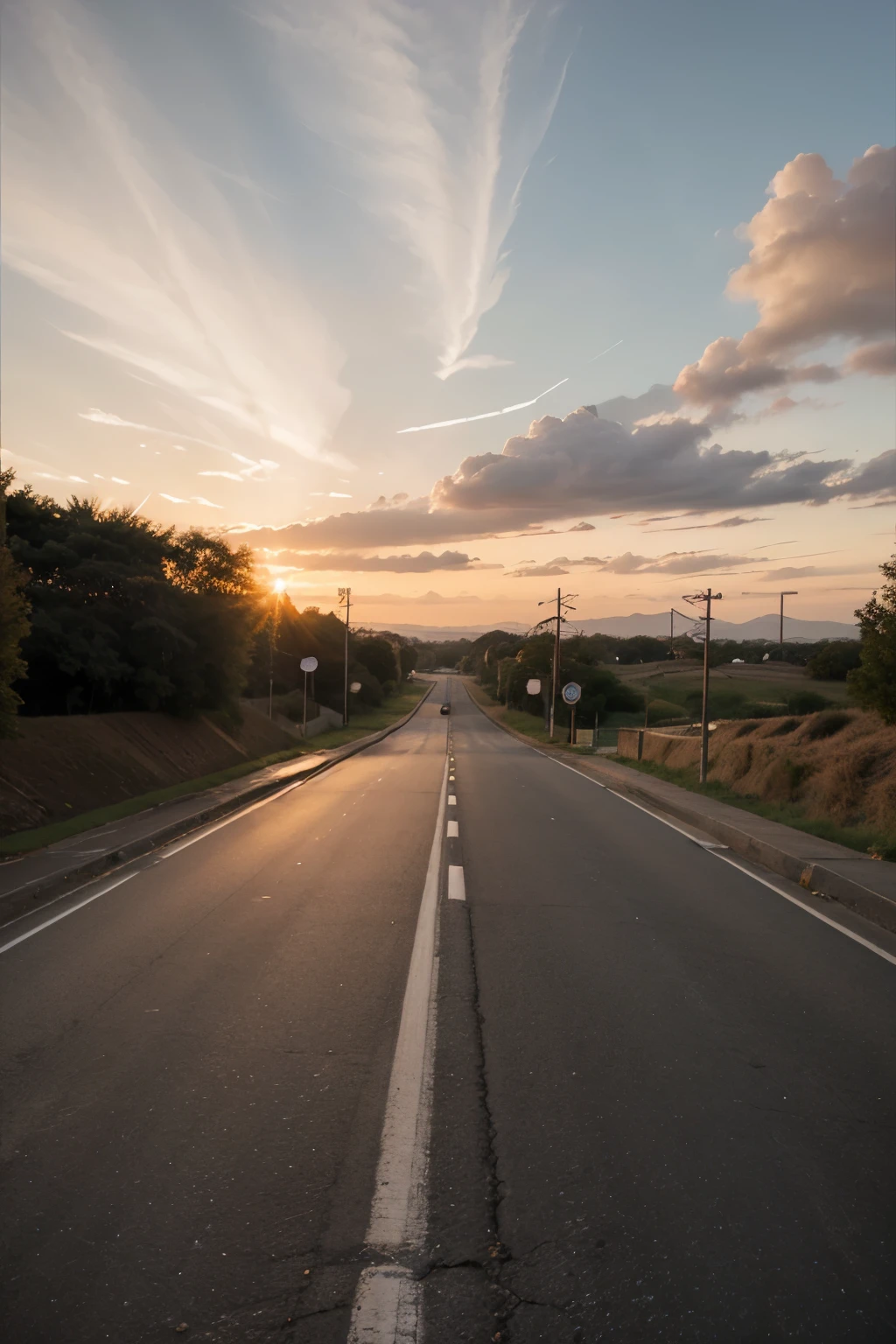 road with sunset
