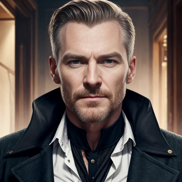 a perfect villain irish man, focus on the face