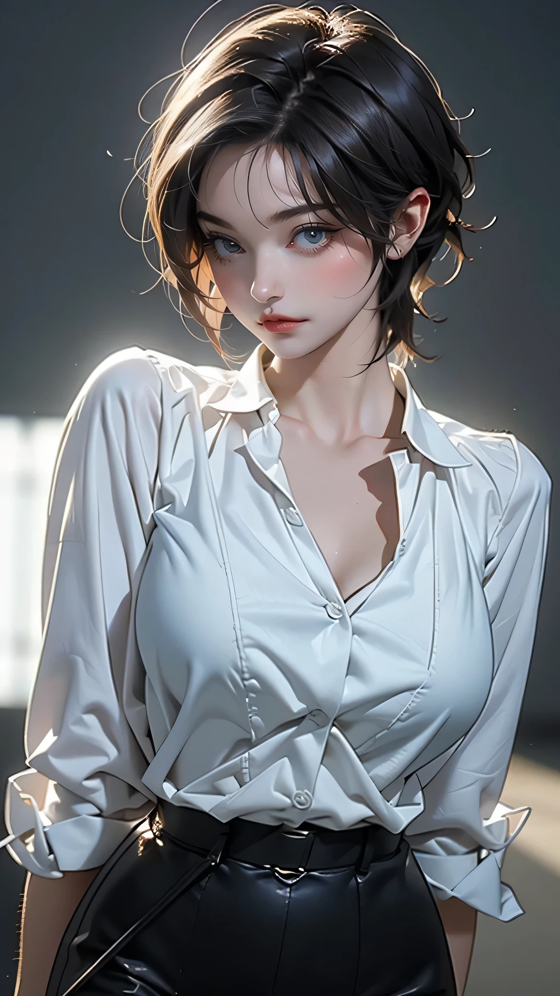 random office lady fashion,(Thin type),(large breasts),(random sexy pose),(random hairstyle),(Cinematic scene,Highest image quality,(8K), Ultra-realistic, Best Quality, High quality, High Definition, high quality texture, high detailing, Beautiful detailed, fine detailed, extremely details CG, Detailed texture, realistic representation of face, masterpiece, presence, Dynamic, Bold)