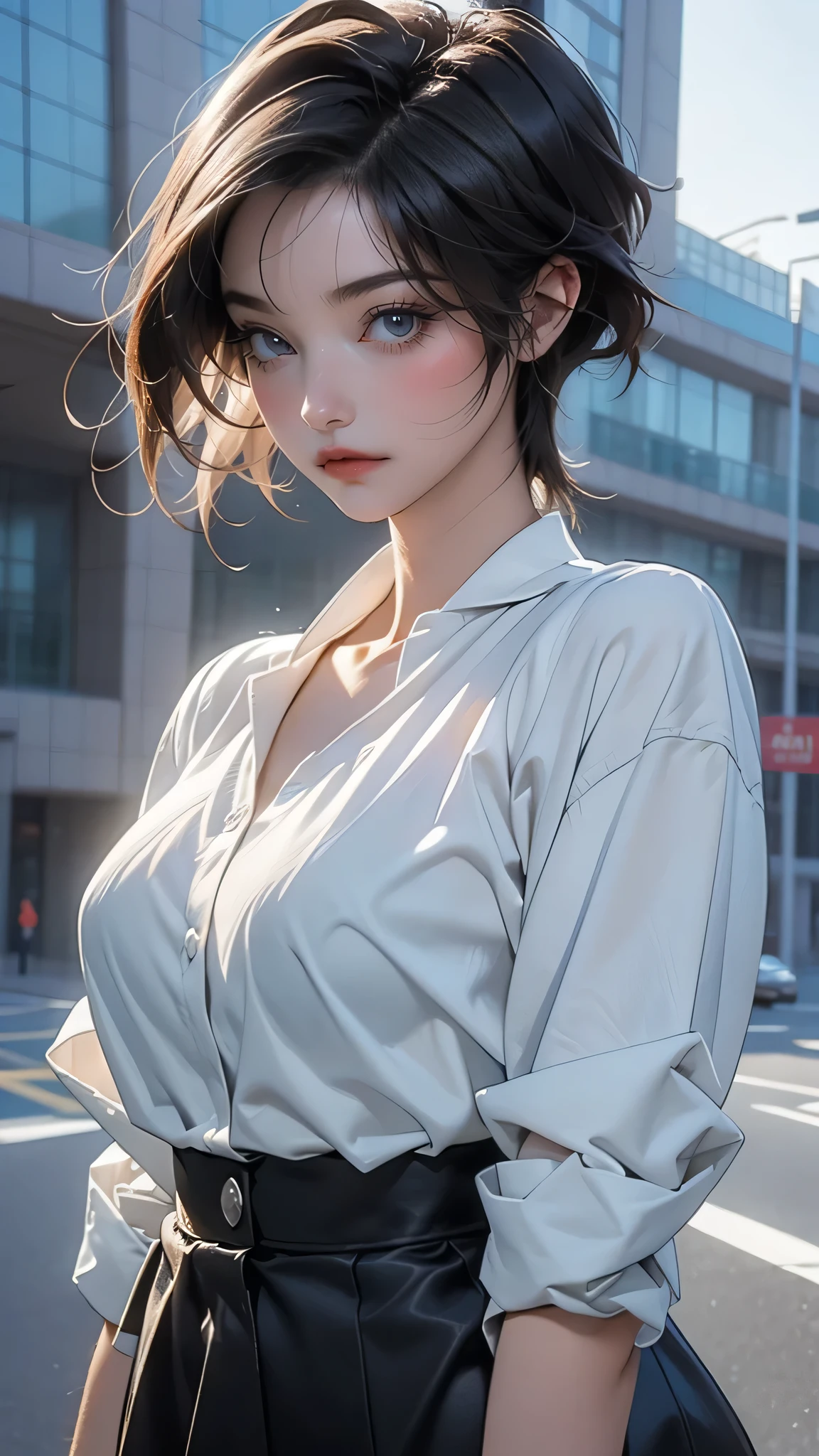 random office lady fashion,(Thin type),(large breasts),(random sexy pose),(random hairstyle),(Cinematic scene,Highest image quality,(8K), Ultra-realistic, Best Quality, High quality, High Definition, high quality texture, high detailing, Beautiful detailed, fine detailed, extremely details CG, Detailed texture, realistic representation of face, masterpiece, presence, Dynamic, Bold)