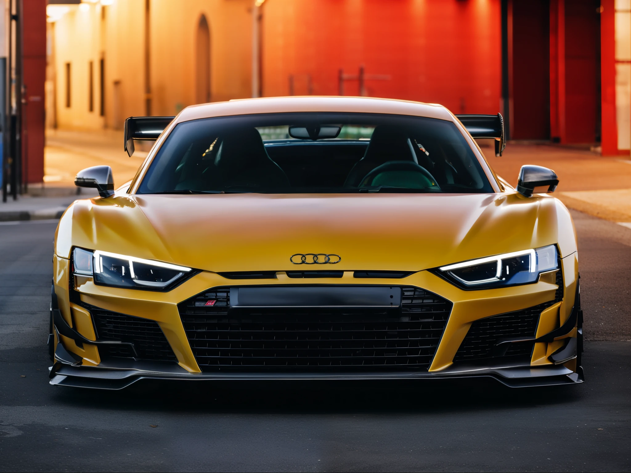 Audi r8 racer drifting,cinemahelper,, bokeh,sharp focus, depth of field, paris street background