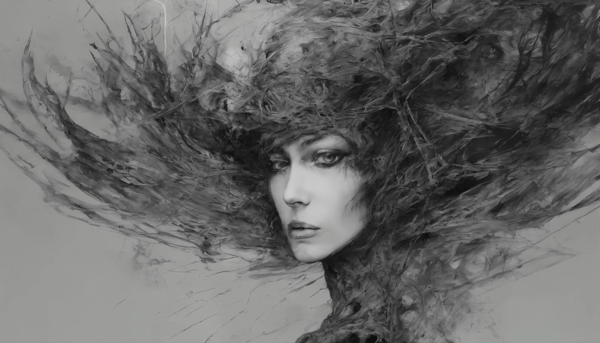 starke Kriegerprinzessin, zentriert, Keyvisual, kompliziert, sehr detailliert, breathtaking beauty, Precise lineart, beschwingt, umfassender Film, Naked body,Carne Griffiths, Conrad Roset, (The most beautiful portrait in the world:1.5)