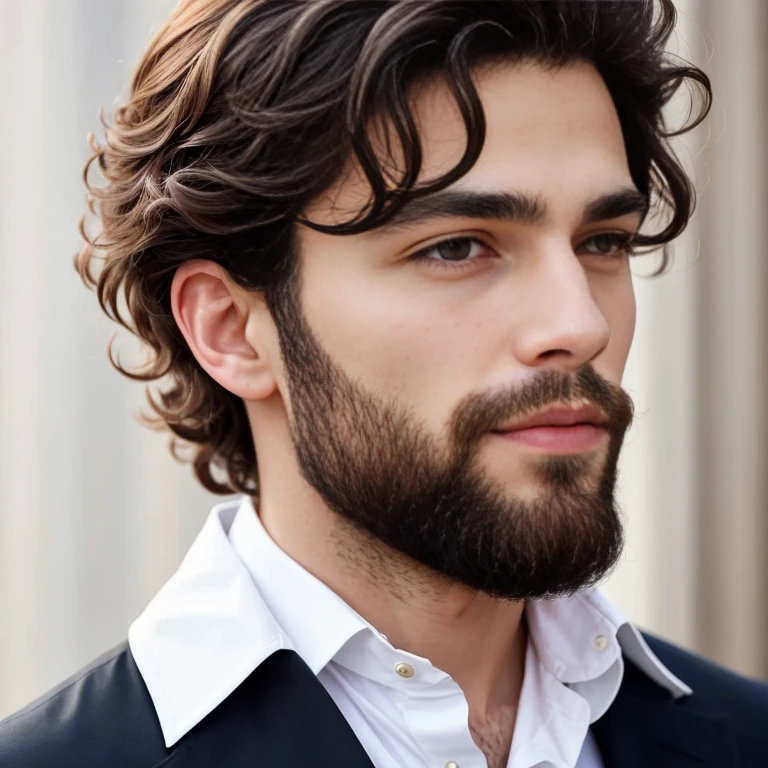 An ideal Jewish man, Elegant hair. Focus on the face