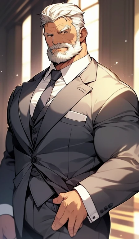 uncle,strong,White skin,Suit,black hair
