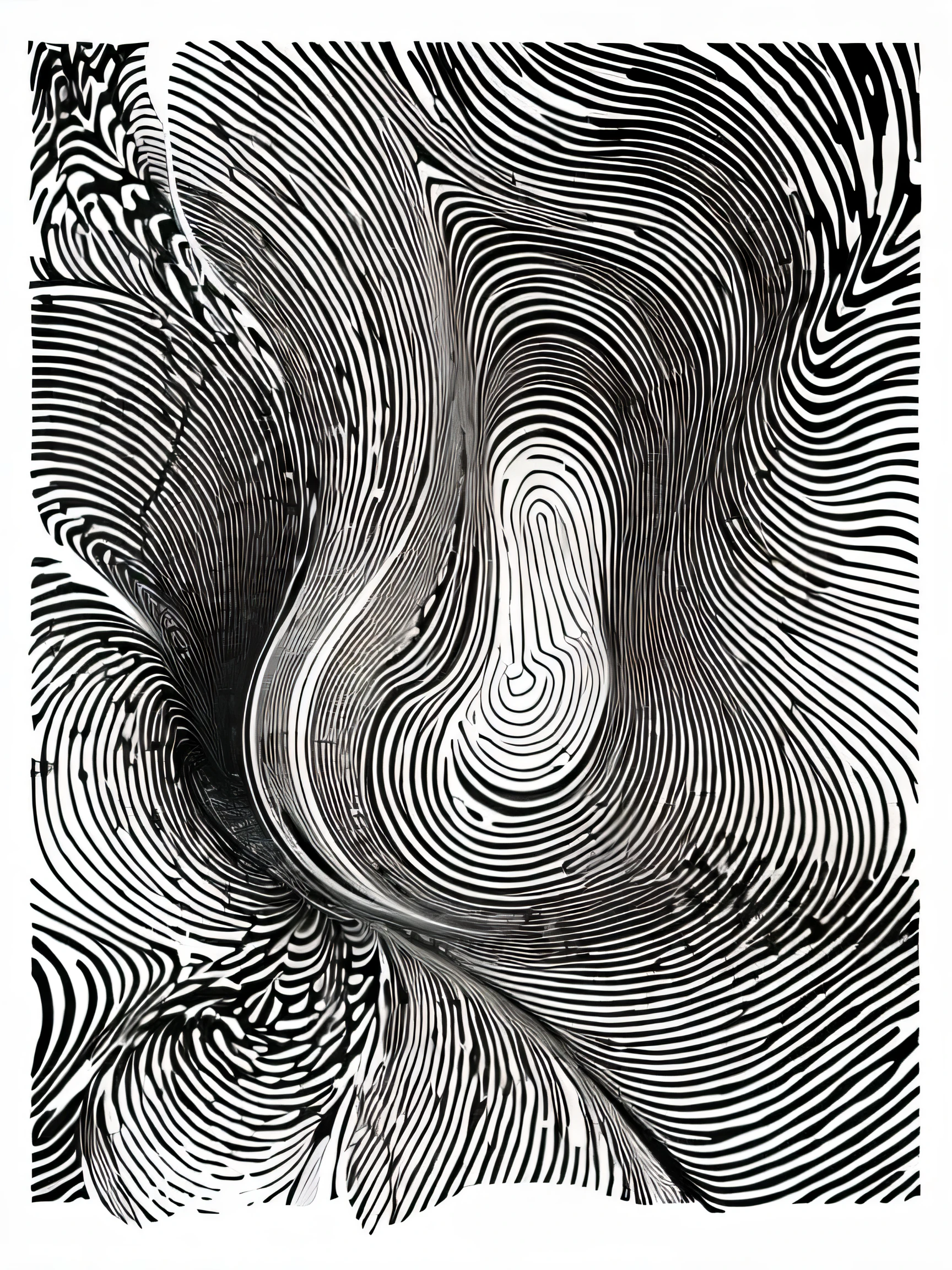 abstract scribble fine line art