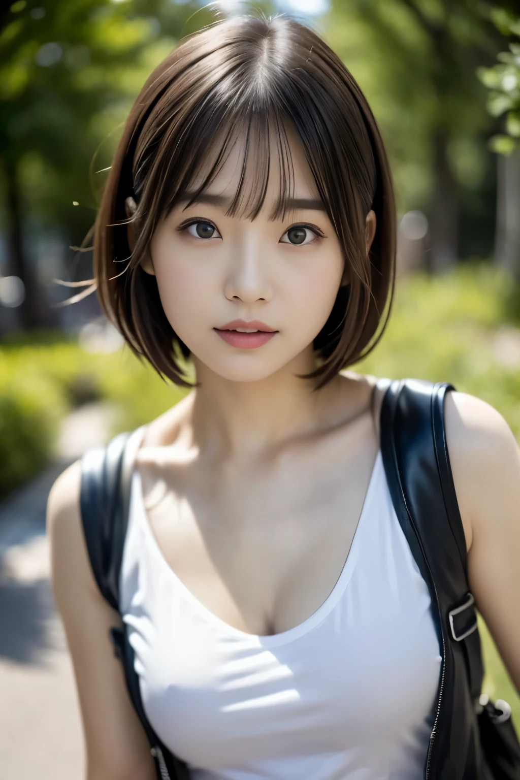 (((Nature:1.3, Photographed from the front))), ((medium bob:1.3, great style:1.2, hiking:1.2, hikingをする日本人女性, cute)), (clean, natural makeup), (highest quality, masterpiece:1.3, 超High resolution), (Super detailed, caustics), (realistic:1.4, RAW shooting), very detailed, High resolution, 16K resolution