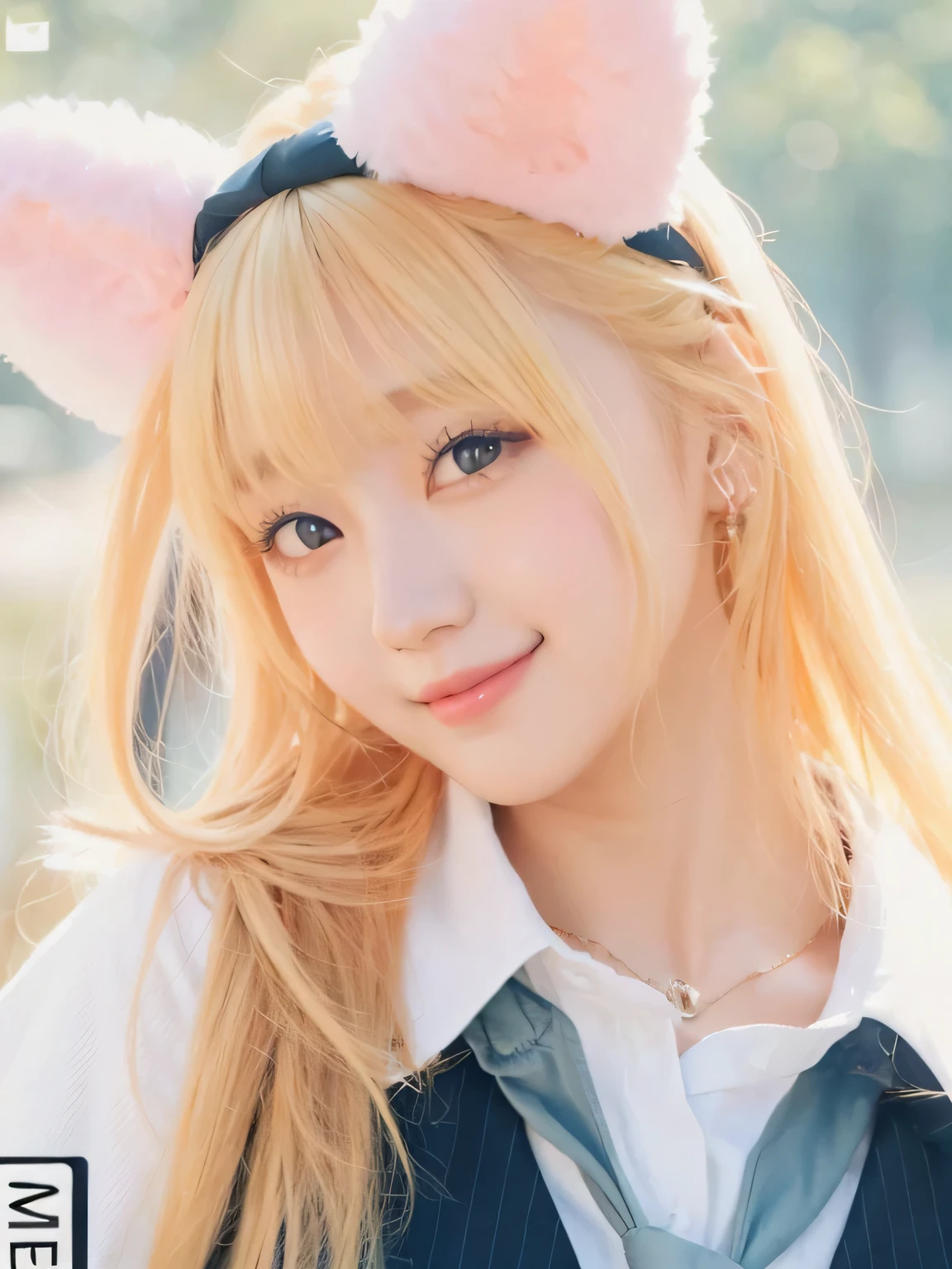 Ulzzang chica, ulzzang, Korean ulzzang chica, linda face, pretty eyes, lindo, pelo rubio, choerry, choerry from loona, smile, cabello rubio