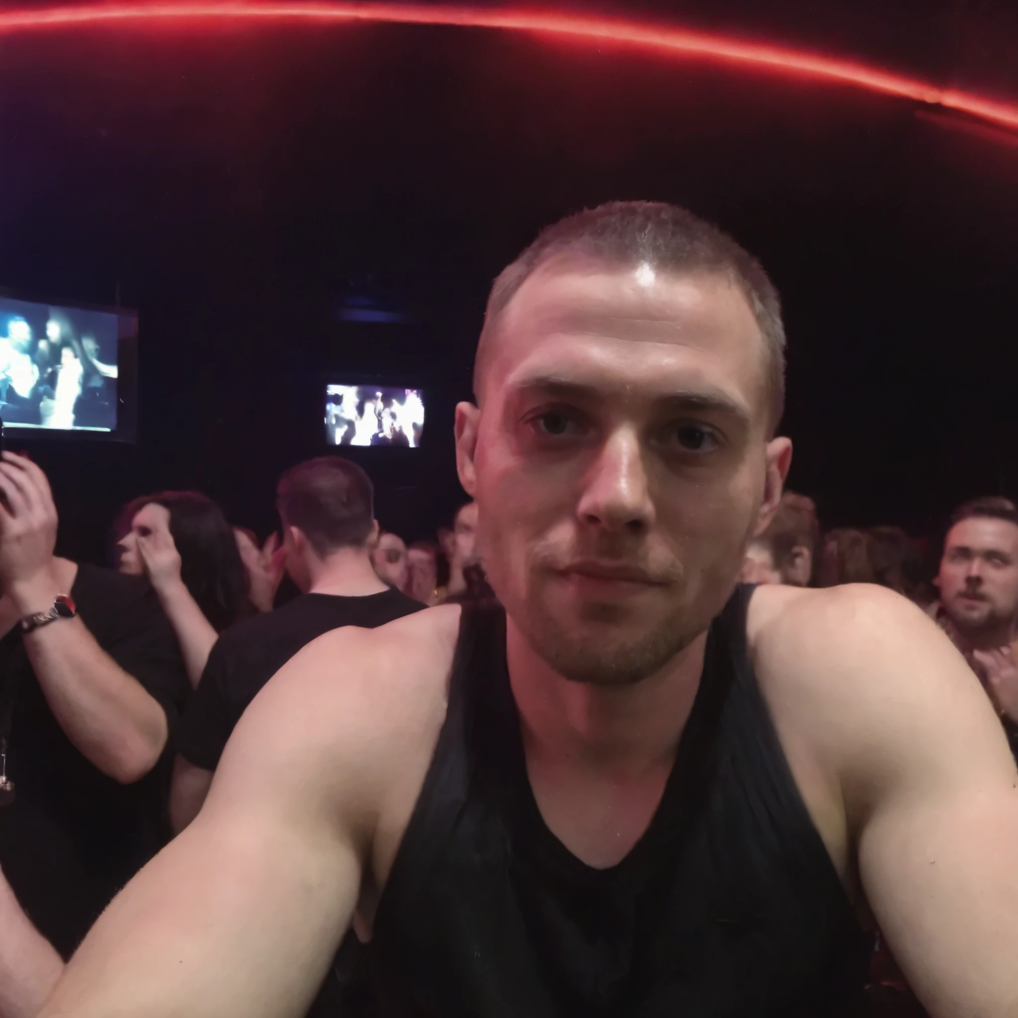 phone photo of man in the night club, uploaded on snapchat