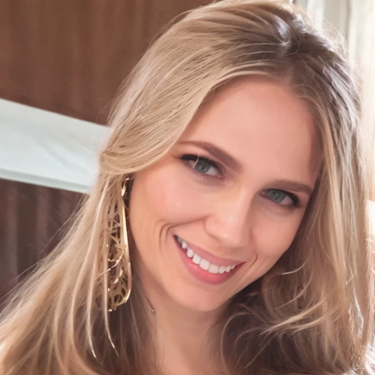 Generate a portrait of a single, attractive blonde woman with long hair, directly facing the camera, capturing her in the natural essence of portrait photography. The image should embody the quality of studio lighting, akin to a photograph produced by a Hasselblad 500 C/M camera. Maintain an aspect ratio of 73:128 and a stylize setting of 750. Aim for high-resolution, clear images that highlight the woman's  features and hair details without distortion throughout all epochs. 