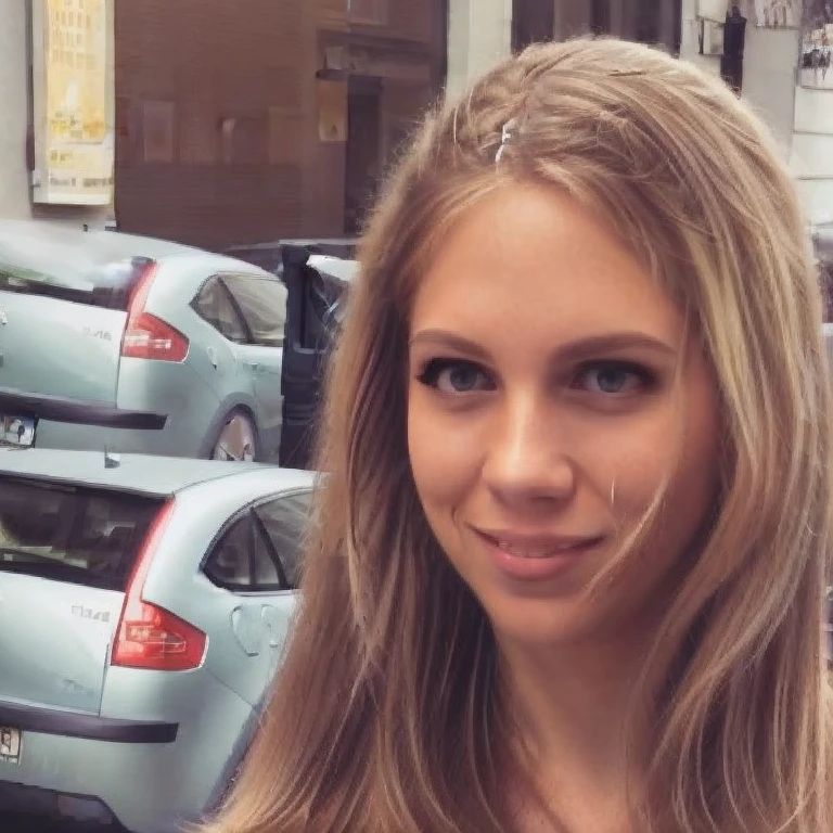 Generate a portrait of a single, attractive blonde woman with long hair, directly facing the camera, capturing her in the natural essence of portrait photography. The image should embody the quality of studio lighting, akin to a photograph produced by a Hasselblad 500 C/M camera. Maintain an aspect ratio of 73:128 and a stylize setting of 750. Aim for high-resolution, clear images that highlight the woman's facial features and hair details without distortion throughout all epochs.