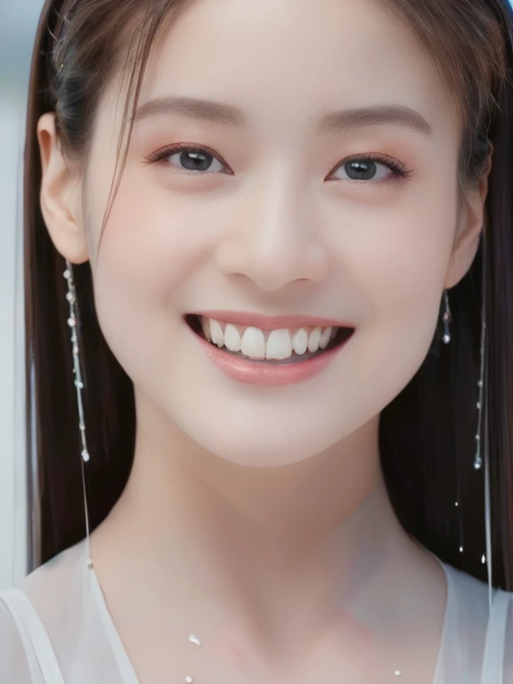 (realistic、masterpiece、Best Quality、8K、highres、high resolution:1.3)、1 girl、Huge breasts、smile, white bikini、pale white skin、looking at viewers、super fine face and eyes、long hair、indoor、 upper body、