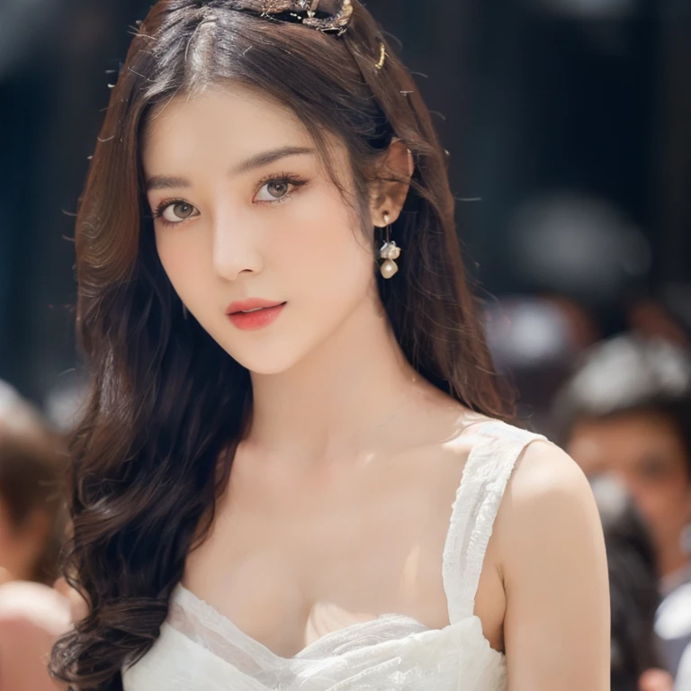 (realistic、masterpiece、Best Quality、8K、highres、high resolution:1.3)、1 girl、pale white skin、looking at viewers、super fine face and eyes、upper body、