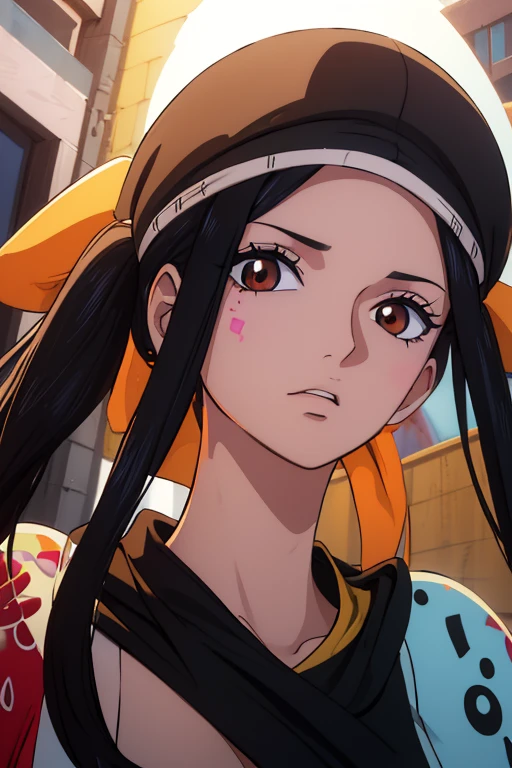 (best quality,4k,8k,highres,masterpiece:1.2), ultra-detailed, Animated, girl, mature face, long black hair, brown eyes, black hair, graffiti, girl graffer, durag, cool girl, flat, spraypaint