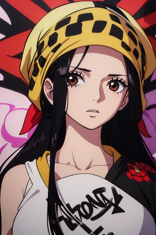 (best quality,4k,8k,highres,masterpiece:1.2), ultra-detailed, Animated, girl, mature face, long black hair, brown eyes, black hair, graffiti, girl graffer, durag, cool girl, flat, spraypaint 