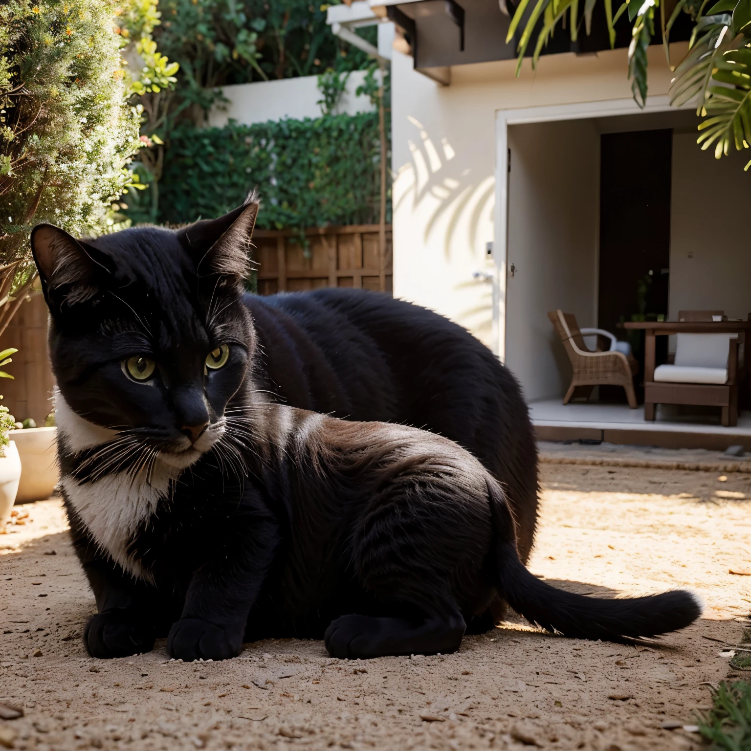 No meu sonho, num jardim enfeitado,
Brincam Tom, o gato preto, e Lucy, o malhado,
Juntos eles pulam, lado a lado,
Num mundo de sonho, doce e animado.