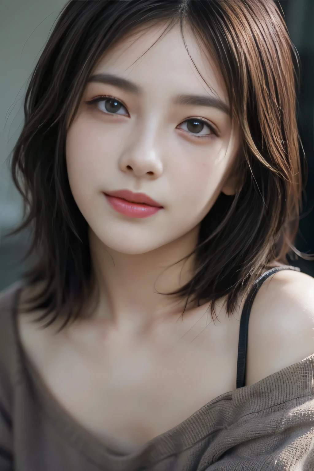 1 female, (Ultra realistic, High resolution), (highly detailed eyes, highly detailed hair, highly detailed face, Highly detailed plump lips), (off shoulder with open chest), chest, Upper body, looking for a smile, (highest quality:1.4), Raw photo, (realistic, photo-realistic:1.37), professional photography, cinematic light, (detailed face: 1.2),1 female, (Ultra realistic, High resolution), (highly detailed eyes, highly detailed hair, highly detailed face, Highly detailed plump lips), (off shoulder with open chest), chest, Upper body, looking for a smile, (highest quality:1.4), Raw photo, (realistic, photo-realistic:1.37), professional photography, cinematic light, (detailed face: 1.2),