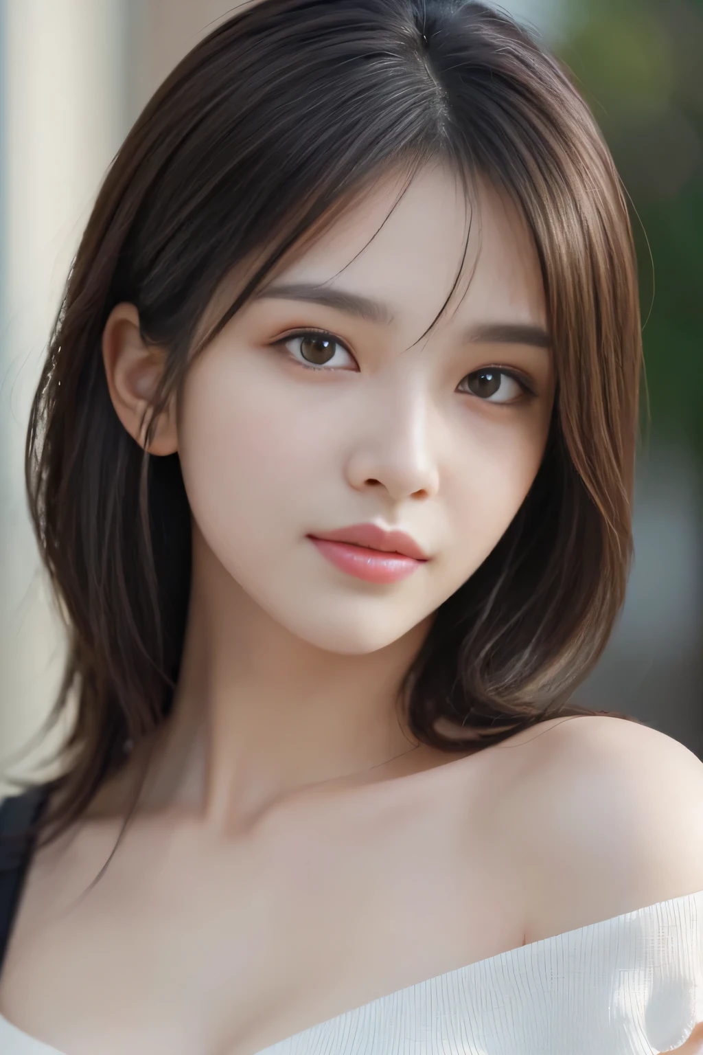 1 female, (Ultra realistic, High resolution), (highly detailed eyes, highly detailed hair, highly detailed face, Highly detailed plump lips), (off shoulder with open chest), chest, Upper body, looking for a smile, (highest quality:1.4), Raw photo, (realistic, photo-realistic:1.37), professional photography, cinematic light, (detailed face: 1.2),1 female, (Ultra realistic, High resolution), (highly detailed eyes, highly detailed hair, highly detailed face, Highly detailed plump lips), (off shoulder with open chest), chest, Upper body, looking for a smile, (highest quality:1.4), Raw photo, (realistic, photo-realistic:1.37), professional photography, cinematic light, (detailed face: 1.2),