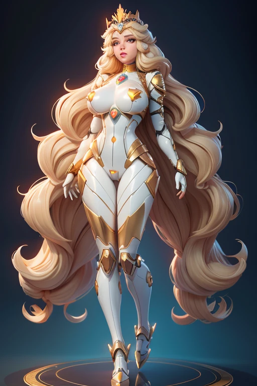 ((full body view)), futuristic city background, (((masterpiece))),((best quality)),detailed,1girl,realistic,(robot_girl,Mecha):1.2,(breasts pressed together), (forehead crown), Ceramic body,Smooth shoulders, golden crown, (full puffy lips), blonde hair, she-ra aesthetic, (puffy lips:1.4), Network background,Extremely detailed city,(Translucent body.),Reflective skin),thigh_gap,Detail face,long_hair,8k,Best quality,Super delicate,(Surreal:1.4),(gigantic breasts:1.2),