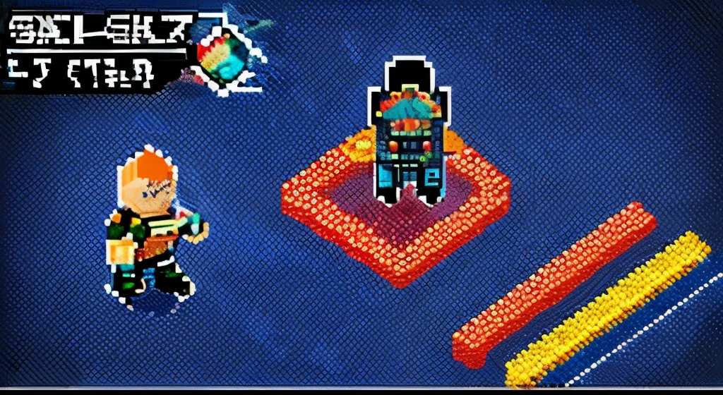 pixel game,character design,Sci-fi suit,Warrior with a laser gun, Pixel art #pixelart