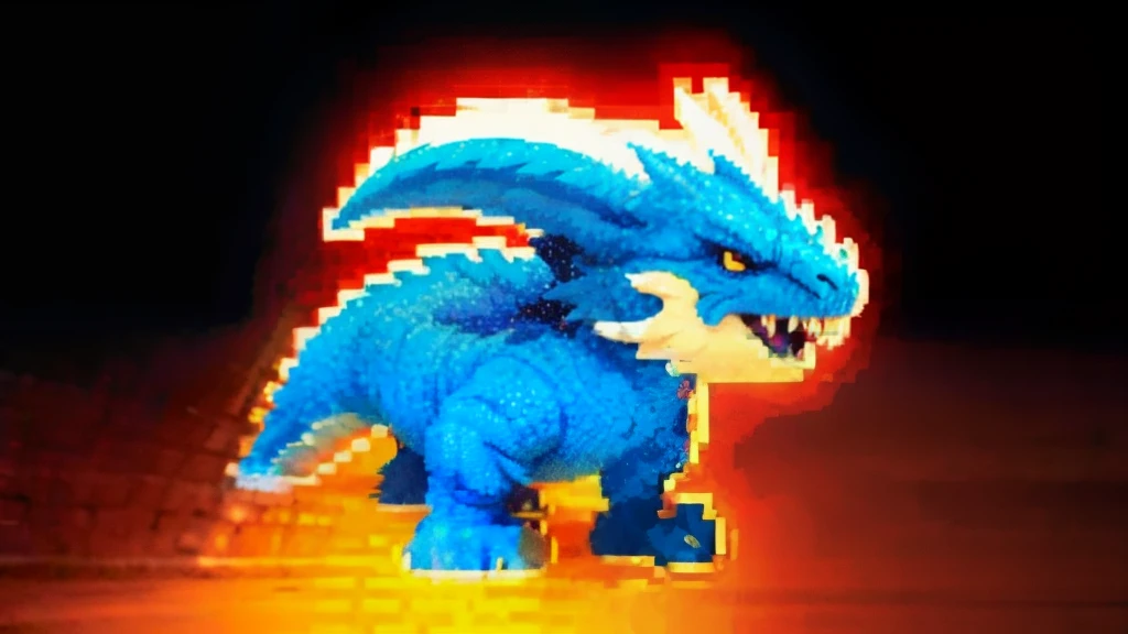Toriyama Akira style,Flat pixel games《dragon quest》,Game monster design,(a Oriental Dragons:1.4),Full body like,16-bit pixels