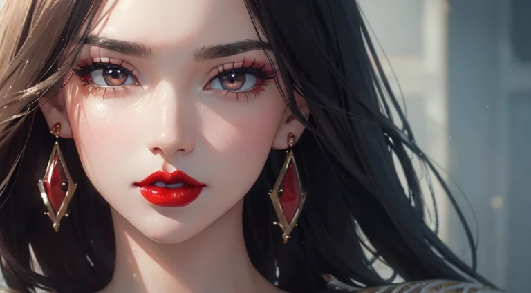 (masterpiece: 1.3), (max resolution: 1.2), (Ultra HDTV: 1.2), cinematographic light, 8K resolution, Detailed eyes and skin, detailed facial features, (Sharp Focus: 1.2), (Focus on Face: 1.2), Perfect Style, Beautiful face, accurate, Anatomically correct, Highly detailed facial and skin texture, Detailed eyes, Double eyelids, Thin eyebrows, Natural eyelashes, Glitter Eyeliner: 1, Rosy cheeks, Glossy skin, Fair complexion: 1.2, (Red lips: 1.4), (Shy