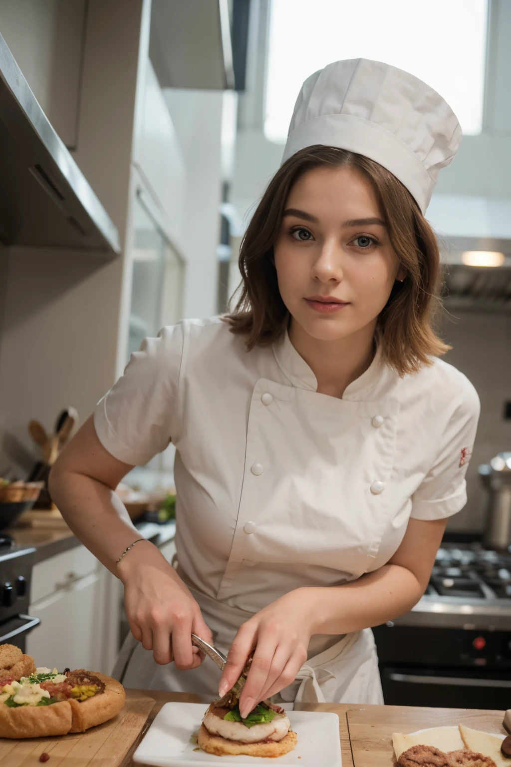 ((best quality)), ((chef-d'artwork)), (detailed), visage parfait, influencer, femme, 25 ans, italian