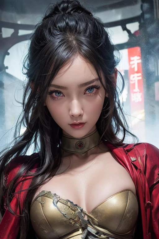 (best quality, 4k, highres, photorealistic), (concept art: 1.2), (bright colors: 1.1), (glowing effect: 1.1), (intense red: 1.2), (dynamic pose: 1.1), (powerful aura: 1.2), (fierce expression: 1.1), (sparkling eyes: 1.1), (flowing hair: 1.1), (ethereal beauty: 1.3), (background: cosmic scenery), (cosmic energy: 1.2), (vibrant stars: 1.1), (energy beams: 1.1), (futuristic technology: 1.2)
An angry beautiful woman with lined lips, wearing a red bodysuit that tightly hugs her muscular and toned skin. Her outfit covers her navel and is adorned with intricate makeup designs. She is the iconic Red Lantern, a superhero from the DC Comics universe with extraordinary powers.
This version of Red Lantern is a muscular and powerful female character, wearing an all-red uniform that accentuates her figure. Her bodysuit is fitted to her form, emphasizing her curves. The viewer's attention is drawn to her medium-sized breasts, which are beautifully detailed and add to her realism and overall aesthetic.
As she looks directly at the viewer, her captivating gaze is enhanced by the realism of her eyes, which sparkle with intensity. Her expression is fierce and determined, displaying her unwavering dedication to protecting the innocent.
The artwork is of the highest quality, with a resolution of 4K, showcasing every ultra-detailed aspect of the beautiful woman. The photorealistic style brings her to life, making her appear as if she could step off the canvas and into reality.
The artist has captured the essence of red Lantern's power and aura, with a vibrant and dynamic pose. Her body emanates a powerful and glowing green energy, forming a captivating cosmic scenery background. The starry night sky is filled with vibrant and vivid colors, giving the artwork an otherworldly feel.
The cosmic energy radiating from red Lantern is depicted through energy beams and futuristic technology surrounding her. The intensity of her power is further emphasized by the bright and glo