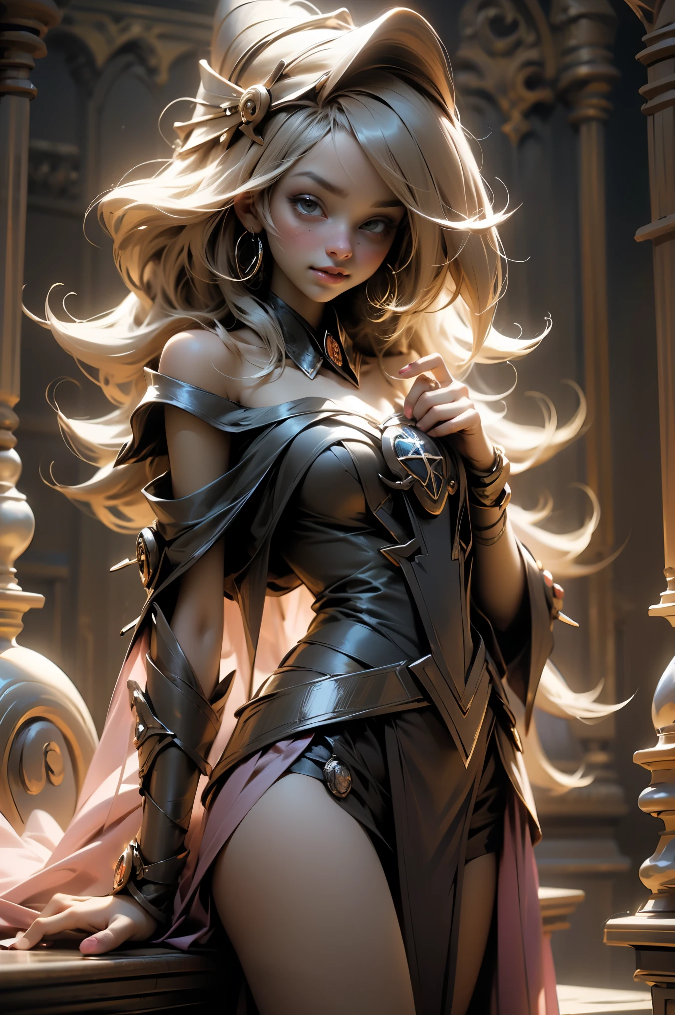 Dark magician gils sexy. With a glass heart in your hands. Ella tiene ojos azules. Cabello rubio. Labios rojos. Pose sensual. smile. is happy. She has a glass heart in her hands