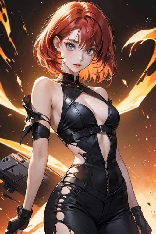 1girl, 18 year old female, Gudako, Fate Grand/Order, anime style, ultra realistic, high detail, sexy pose, sexy, beautiful, exposed skin, slender, skinny, exposed breast, medium breast, nipples, nude, nudity, absurdres, high res, ultrasharp, 8K, UHD, retina, masterpiece, accurate, anatomically correct, perfect anatomy, textured skin, super detail, high details, high quality, award winning, best quality, high res, looking at viewer, detailed eyes, four fingers and one thumb per hand, perfect hands, perfect finger, two arms only, no clothes, revealing, orange hair, orange eyes