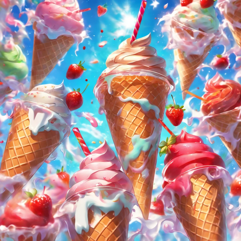 ice cream　glasses　male