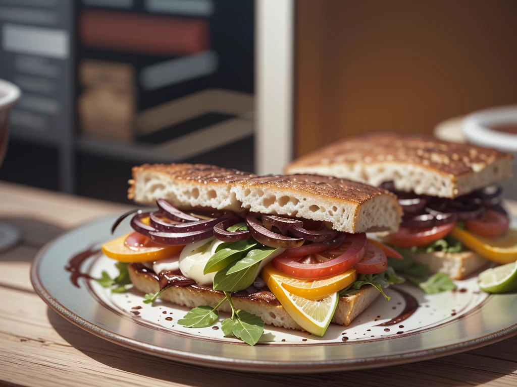 1 food truck, a girl at breakfast, Morning, LED light, Color LED, Sandwiches, drinks, Menus, Breakfast 5 euros, 製作Sandwiches