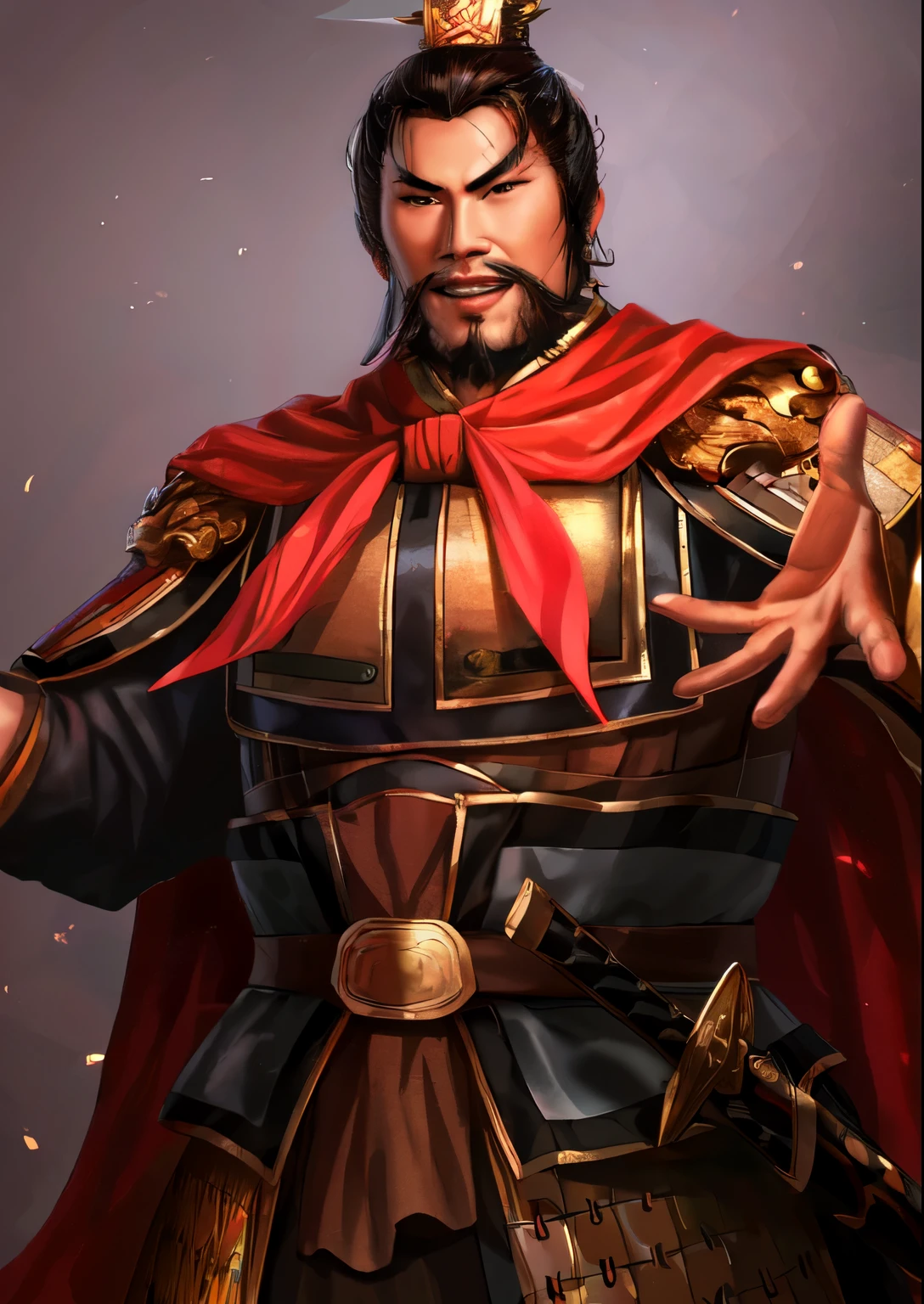 one in costume、Close-up of man holding sword, Guan yu, bian lian, Inspired by Huang Shen, Inspired by Li Kan, Inspired by Huang Ding, Inspired by Hu Zaobin, Inspired by Cao Zhibai, Inspired by Wu Bin, liang xing, feng shu, inspired by Wu Daozi, heise jinyao