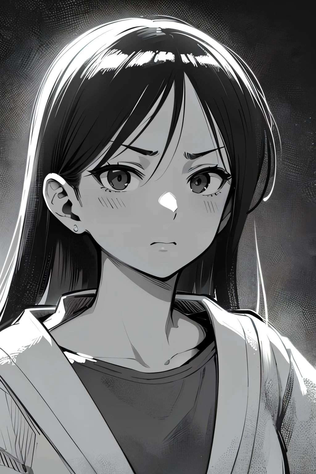 face forward、20modern women、just the face、irritated look、日本people、monochrome、1people