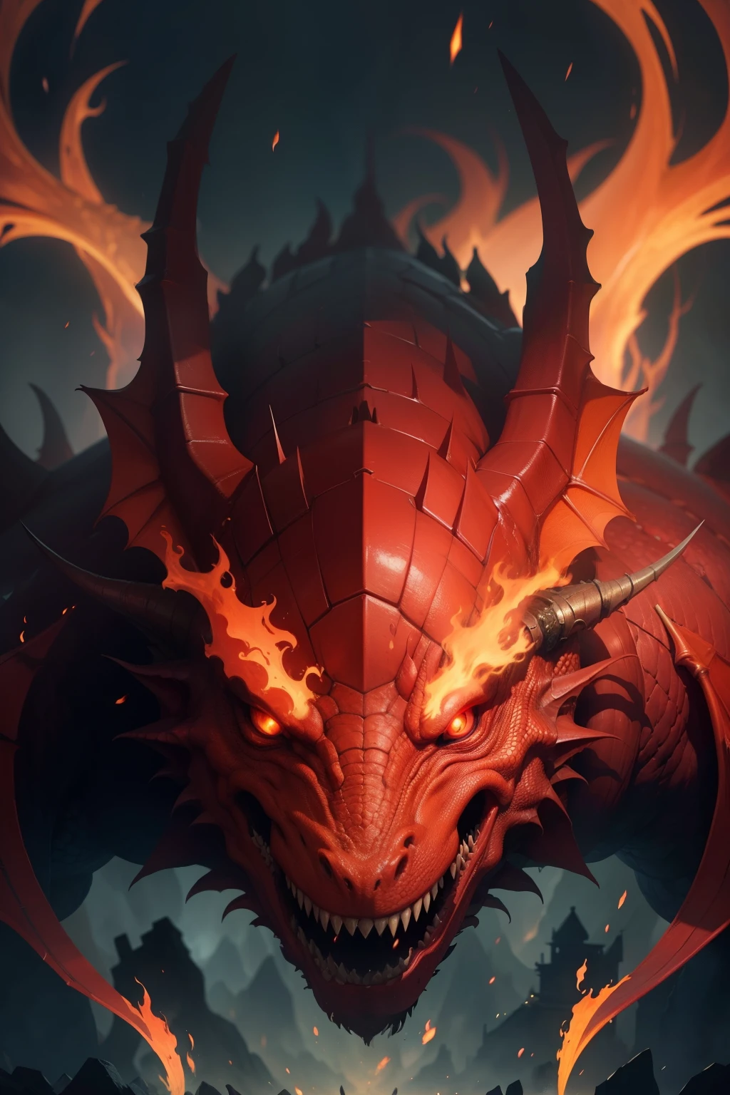 The head of a dragon,asas(Demon's asas,Flame-entwined asas,Huge asas unfolded