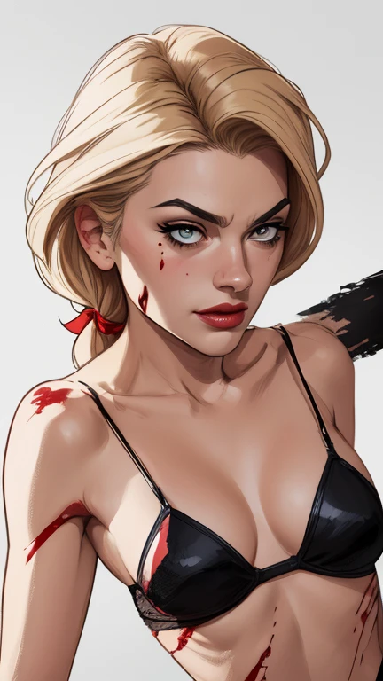 Personagem suja de sangue criminoso Yvonne Strahovski omagem de desenho animado de uma mulher .cartoon style illustration, estilo de arte dos desenhos animados, estilo de arte dos desenhos animados, dirty with criminal blood Digital illustration style, design de personagens altamente detalhado, arte digital detalhada fofa, City fan art, Design de personagens de retrato, beautiful digital illustration, retrato de alta qualidade, Arte em quadrinhos, mulher jovem. expression of sexual desire white background stained with criminal blood
