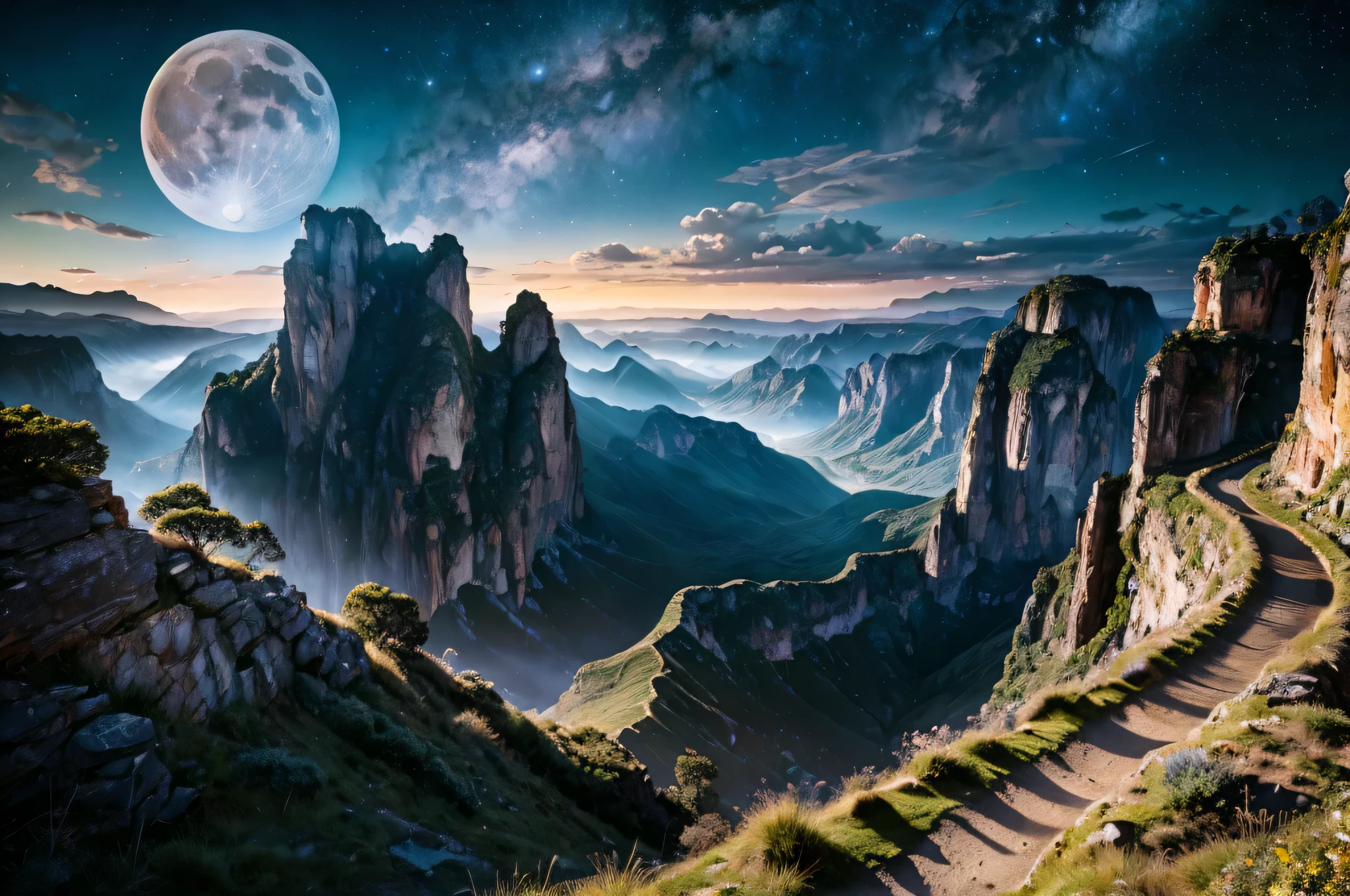 a wonderful fairytale world, (dizzying and breathtaking landscapes: 1.4), (ultra-detailed photography), warm moon and starlight, Dynamic scene, Aesthetic sophistication, breathtaking details, (RAW, HDR, UHD, K), breathtaking fantasy, digital photography , Highly Detailed Features, Smart Ultra-Realistic, Insanely Photo-Realistic, Insanely High Overall Quality, Insanely High Overall Detail, Insanely High Overall Resolution, Insanely High Overall Quality, Absolutely High Overall Texture Quality,