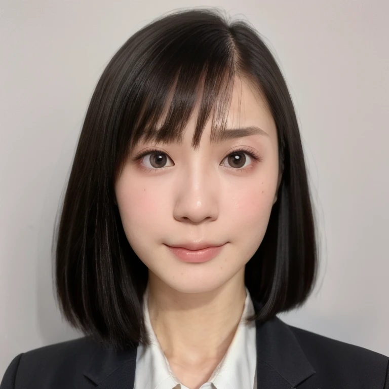(top-quality, 16K, masterpiece:1.3), (ultra detailed), (masterpiece), (best quality), Highest quality, Realistic, surreal, Highest quality, Extremely detailed CG, Very delicate, 16K wallpaper, High resolution, A female manager working for a top company, 3, Very small mole on face, UNTITLED business suits, A very simple necklace, Japanese office with large windows, Japanese, slender body, very detailed, detailed fingers, detailed hands, detailed eyes, detailed legs, accurate and perfect human anatomy, real human skin, BREAK ((look into the viewer's eyes:1.5)), ((looking at viewer:1.5)), ((Front view:1.5)), ((from front:1.5)),