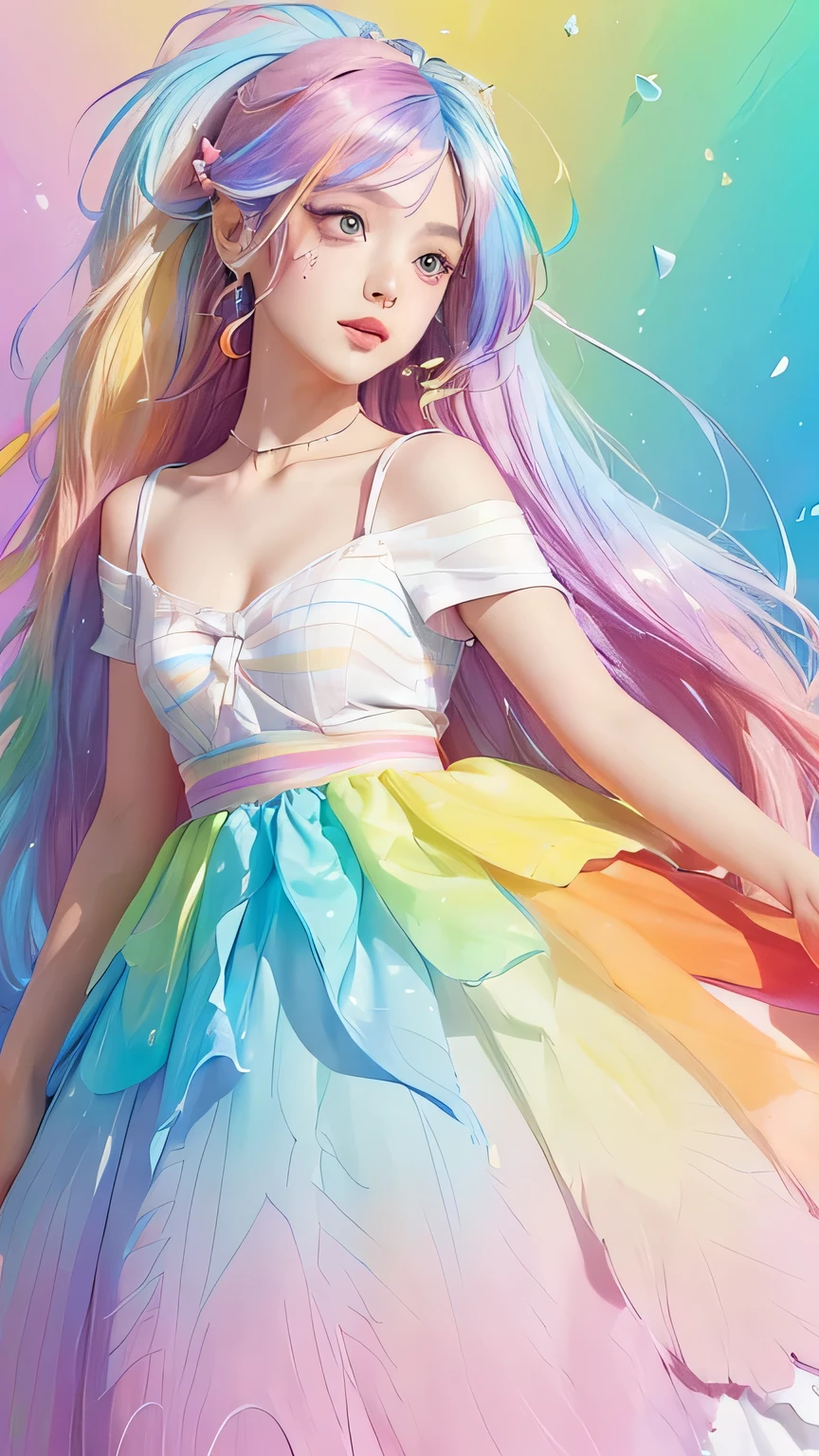 Anime girls with dazzling multicolored hair and vibrant colorful dresses、Featured in Rossdraws&#39; Enchanting Pastel Art。Vivid manga style anime portraits、4K resolution brings life to your images。Artgerm&#39;s dreamlike masterpiece、Boasting the dreamy artgerm aesthetic、Featuring stunning anime girls with impressive digital art detail。4k resolution anime art wallpapers、It will definitely act as a captivating visual treat for your screen.。Art with attention to detail、Showcasing Artgerm&#39;s impressive digital animation art skills。
