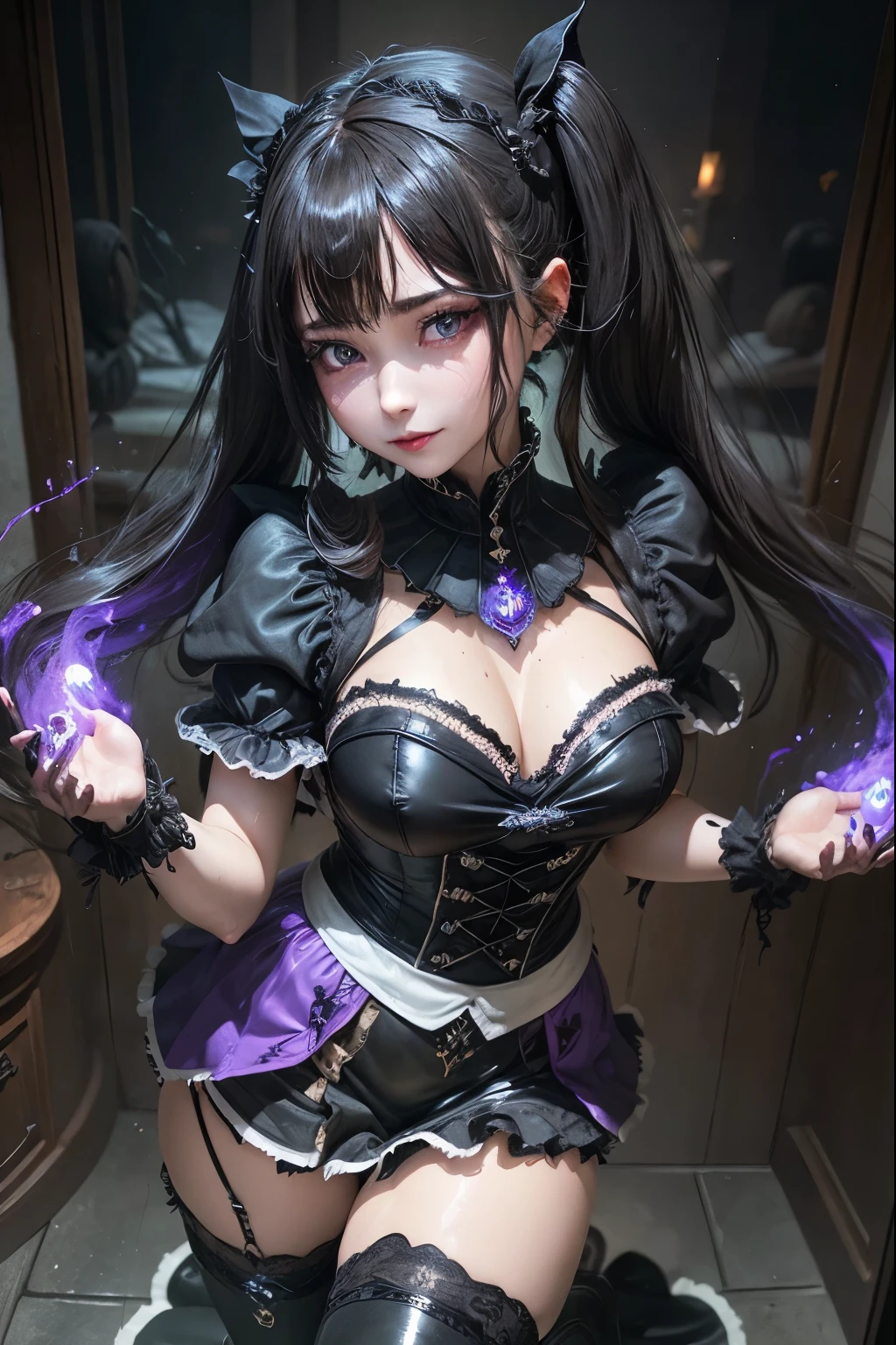 ハードdark gothicメイク、my sanity、deep night sky、horror、black dark eyeshadow、cry、grieve、Good skin glow、dark gothicメイク、dark smile、palace、fragrant beauty、22 years old、Expression of intense sexual pleasure、embarrassed look、dark gothic、lewd expression、highest quality、View 5 books、Expression of sexual pleasure in suffering、drunk face、purple maid outfit、Mysterious、Noble、A face that is holding back the toilet、super sexy、loving smile、twin tail hair、jet black ruffle skirt、right blue eye, Left eye is red、Super bewitching pose、platform heel shoes、dark makeup、black lipstick、make the world beautiful、gothic lolita clothing、A little slender、silver hair、long hair straight hair、Cute Gothic Lolita Dress、beautiful face、elegant face、bewitching face、knee high socks、Stained glassが背景、My chest is glistening with sweat、the room is dark、goth long dress、bell sleeve、wizard sleeve、decadent look、sexually excited look、gothic mode、Glossy thighs wet with water、Thighs wet and shiny with oil、Background of a room full of roses、sad expression、Rose Maiden、The embroidery is pink、The costume has pink embroidery、thigh high socks、knee high socks、slender body、gentle expression、masturbation behavior、deep black eyeshadow、despicable act、Stained glassと薔薇背景、wearing black underwear、black panties、thighs are a little thin、duo、female couple、i have lesbian friends、Are standing、hug a girl、upright、walk、Blue lightning flashes on his right hand、Electromagnetic waves glowing blue on my hand、Dark Church Background、Stained glass、black metal world、Dark castle、Room of Darkness、Her thighs shine with a lot of sweat、My body is wet and shiny、Lots of glitter on the thighs、sweating、My thighs are sticky from sweating、Sweat glistens on my thighs, The whole body is sweaty and shiny、pretty sweaty、My thighs are sweaty、my thighs are so wet、I sweat a lot and my thighs are shiny....、A large amount of sweat shines all over the body、