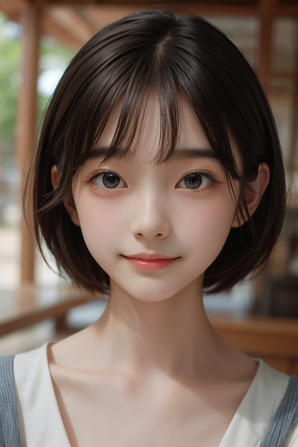 ((sfw: 1.4)), ((sfw, bathrobe, bony body, extra short hair, sidelocks-hair, smile, 1 girl)), ultra high resolution, (real: 1.4), RAW photo, highest quality, (photorealistic), focus ,Soft light,((15 years old)),((Japanese)),(((Young face))),(Surface),(Depth of field),Masterpiece,(Photoreal),Woman,Bangs,( (1 girl)