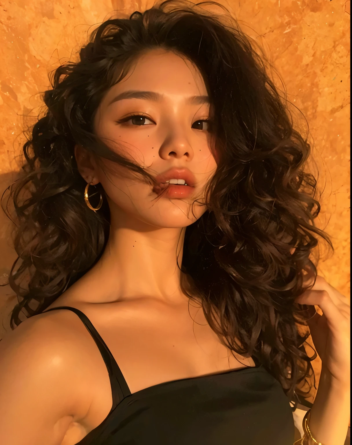 jennie kim curly hair