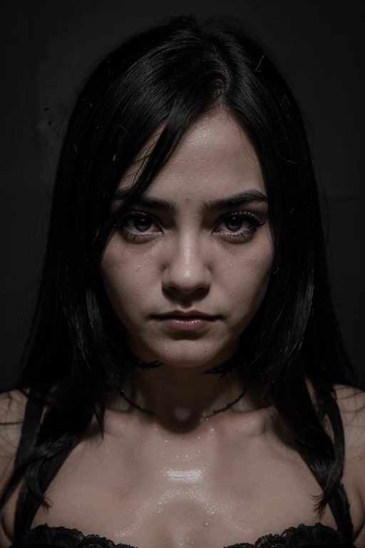 uma foto em preto e branco de uma pessoa com uma cara assustadora, portrait Gamoe Yandere grimdark, Gamoe Yandere grimdark, discord pfp, grim facial expression, Eren Yeager, Gamoe Yandere, com olhos brilhantes, dark expression, foto de perfil discordante, cara de ahegao, Rosto sombreado.