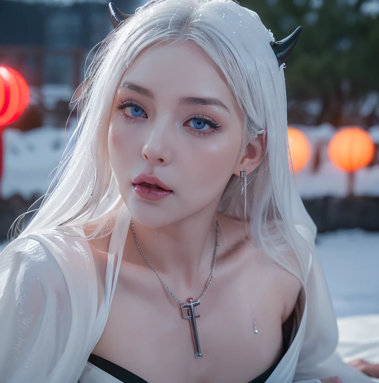 (realisitic,high resolution:1.3), 1 girl with perfect body,White hair,Bblack hair,colored hair,shorth hair,slickedback hair,White hair long braid,eerie glowing red eyes,Student X Red,Super delicate face and eyes,new, breasts big