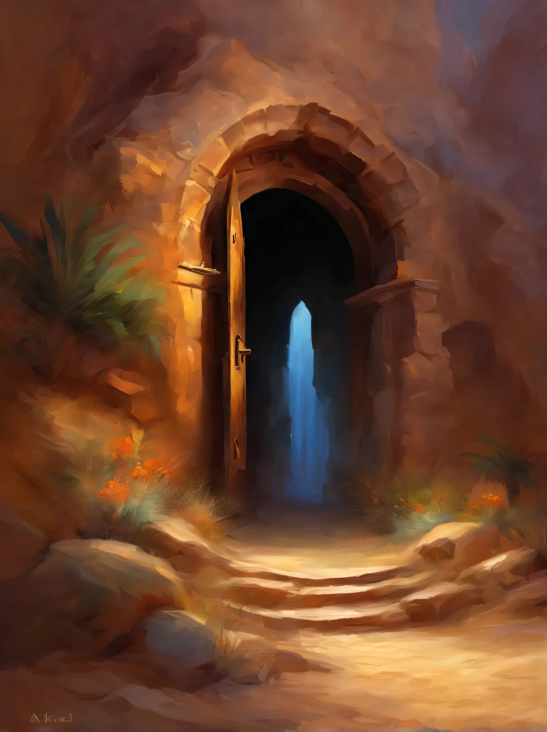 there is a door that is open in a desert area, magic doorway, doors that are cosmic portals, stormlight archive, magic portal to another world, portal to the ethereal realm, deviantart eka's portal, magical portal opened, kaladin stormblessed, portal into anotheer dimension, portal to another world, magical portal gateway