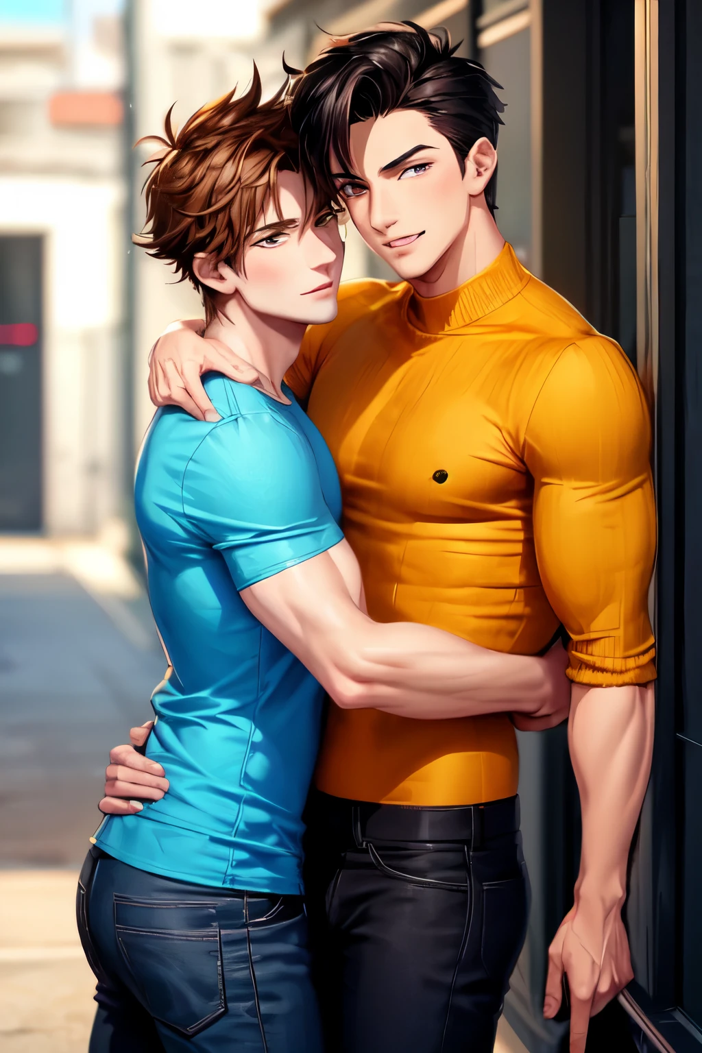 realisticlying,Two 18-year-old boys.Crotch close contact,Bulging pubic area