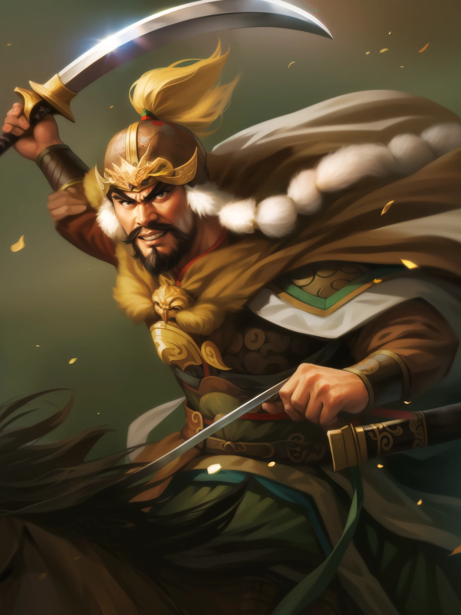 There is a man riding a horse,holding sword in hand, Mongol, , Guan yu, Inspired by Hu Zaobin, the great king stovokol, photo of , Inspired by Li Kan, Inspired by Wu Bin, Inspired by Zhang Chengye, bian lian, Tengri
