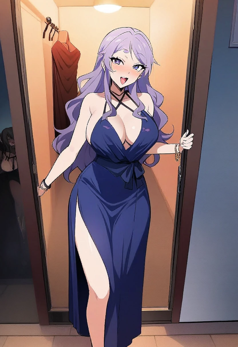 Score_9, score_8_up, score_7_up, score_6_up, score_5_up, score_4_up, source_anime, solo, 1girl, 30-years-old, whore, prostitute, gyaru mama, (nishizumi shiho), evening dress, long hair